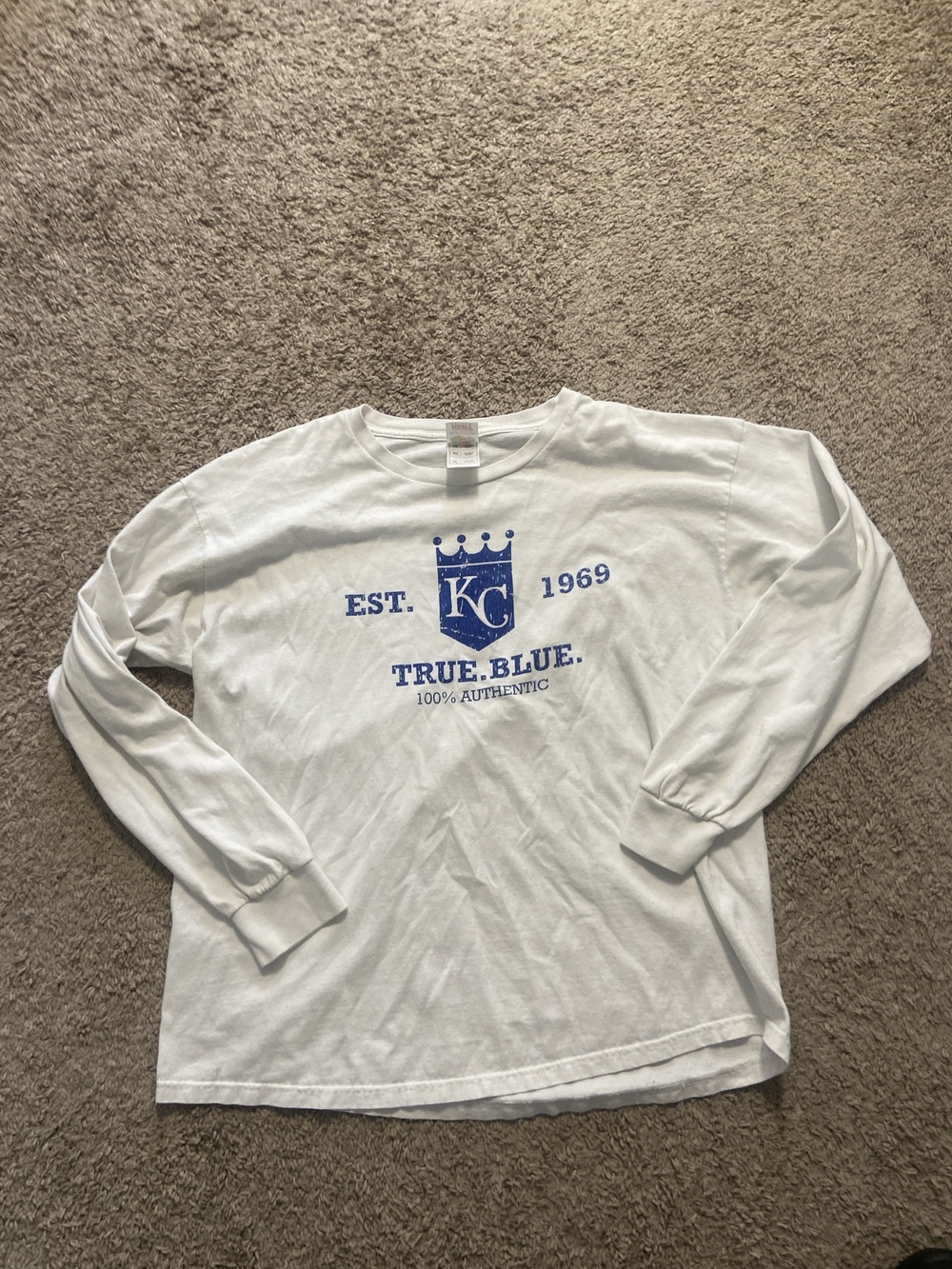 Kansas City Royals Shirt Mens XL MLB Baseball Long Sleeve Fruit Of The Loom Tee